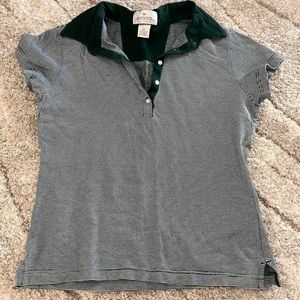 Antigua green and white striped polo, size medium